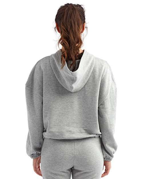 TriDri TD085 Women's Cropped Maria Hooded Sweatshirt - Heather Grey - model back