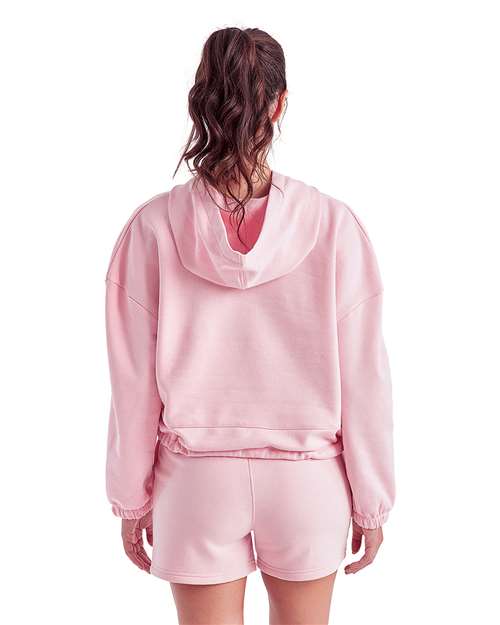 TriDri TD085 Women's Cropped Maria Hooded Sweatshirt - Light Pink - model back