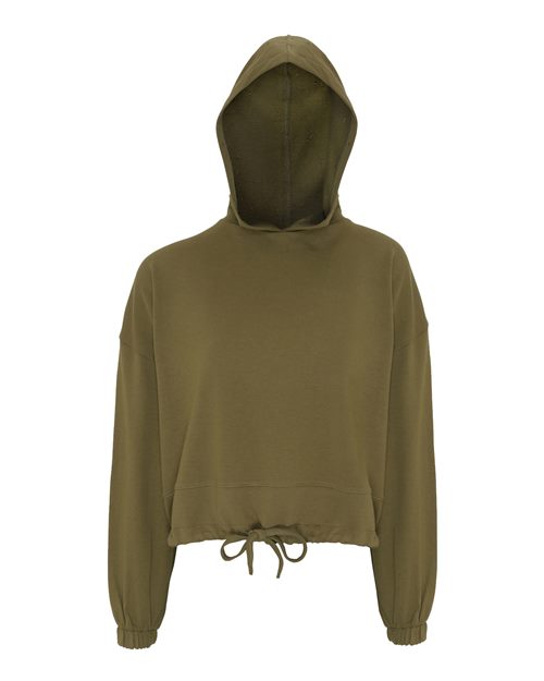 Women's Cropped Maria Hooded Sweatshirt in Olive