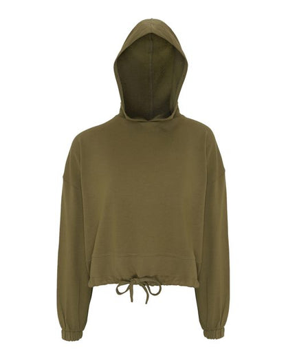 Women's Cropped Maria Hooded Sweatshirt in Olive