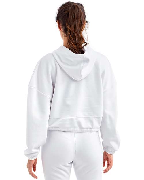 TriDri TD085 Women's Cropped Maria Hooded Sweatshirt - White - model back