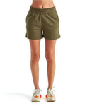 TriDri TD062 Women's Maria Jogger Shorts - Olive - model front