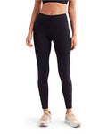 TriDri TD304 Women's Mesh Pocket Danica Leggings - Black - model front