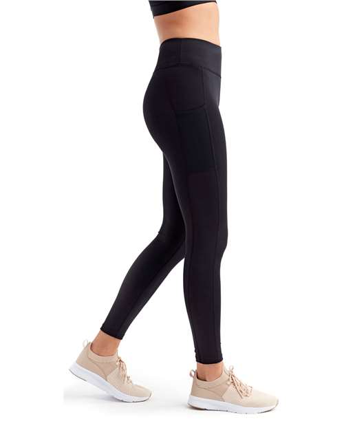 TriDri TD304 Women's Mesh Pocket Danica Leggings - Black - model side