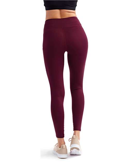 TriDri TD304 Women's Mesh Pocket Danica Leggings - Mulberry - model back