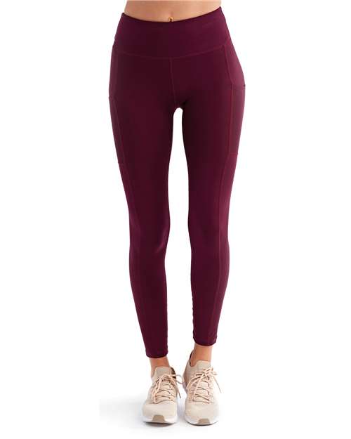 TriDri TD304 Women's Mesh Pocket Danica Leggings - Mulberry - model front
