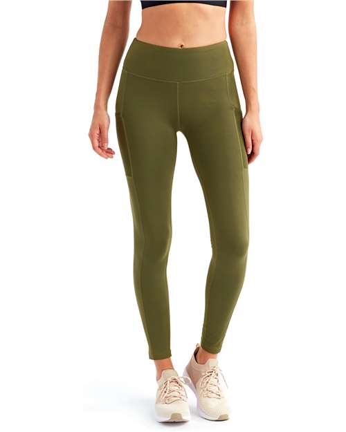 TriDri TD304 Women's Mesh Pocket Danica Leggings - Olive - model front