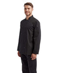 Artisan Collection by Reprime RP657 Unisex Recycled Chef Coat - Black - model side