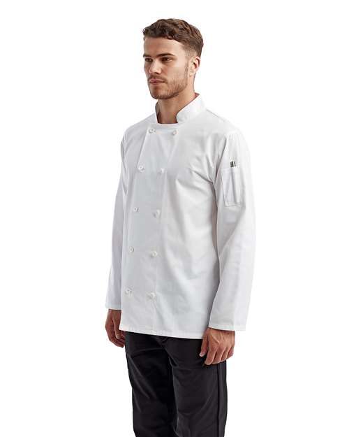 Artisan Collection by Reprime RP657 Unisex Recycled Chef Coat - White - model side