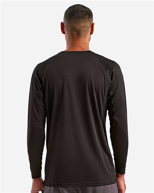 TriDri TD050 Unisex Panelled Long Sleeve Tech T-Shirt - Black - model back