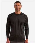 TriDri TD050 Unisex Panelled Long Sleeve Tech T-Shirt - Black - model front