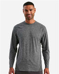 TriDri TD050 Unisex Panelled Long Sleeve Tech T-Shirt - Black Melange - model front
