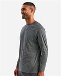 TriDri TD050 Unisex Panelled Long Sleeve Tech T-Shirt - Black Melange - model side