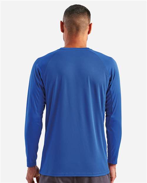 TriDri TD050 Unisex Panelled Long Sleeve Tech T-Shirt - Royal - model back