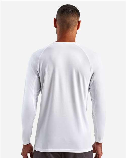 TriDri TD050 Unisex Panelled Long Sleeve Tech T-Shirt - White - model back