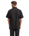 Artisan Collection by Reprime RP656 Unisex Short Sleeve Recycled Chef Coat - Black - model back