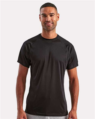TriDri TD011 Unisex Panelled Tech T-Shirt - Black - model front