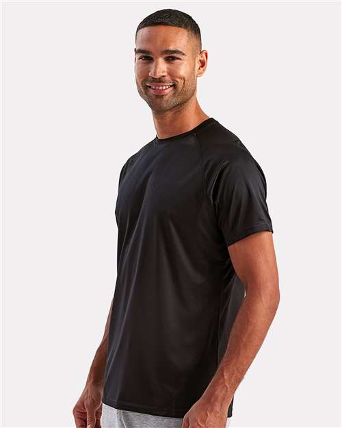 TriDri TD011 Unisex Panelled Tech T-Shirt - Black - model side