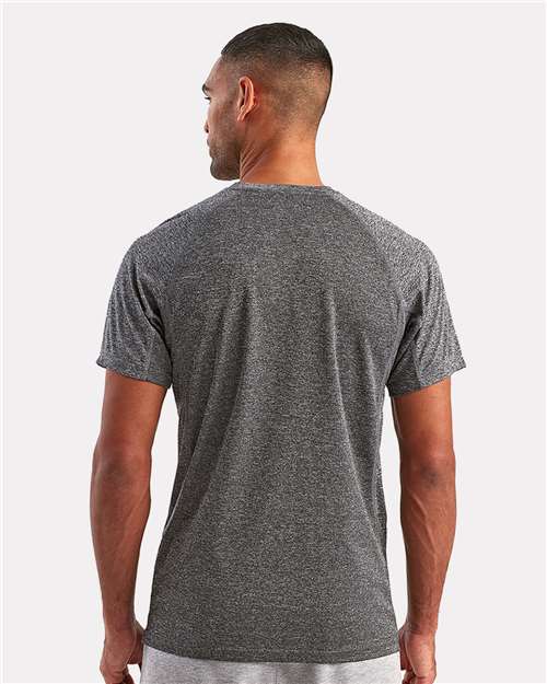 TriDri TD011 Unisex Panelled Tech T-Shirt - Black Melange - model back