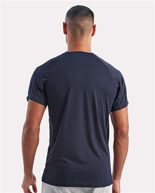 TriDri TD011 Unisex Panelled Tech T-Shirt - French Navy - model back