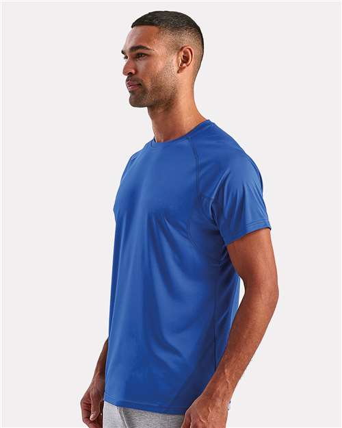 TriDri TD011 Unisex Panelled Tech T-Shirt - Royal - model side