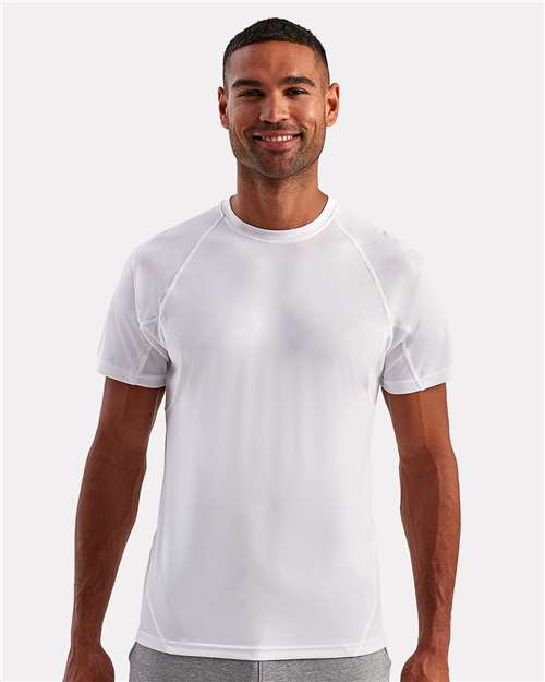 TriDri TD011 Unisex Panelled Tech T-Shirt - White - model front