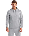 TriDri TD448 Unisex Spun Dyed Hooded Sweatshirt - Grey Melange - model front
