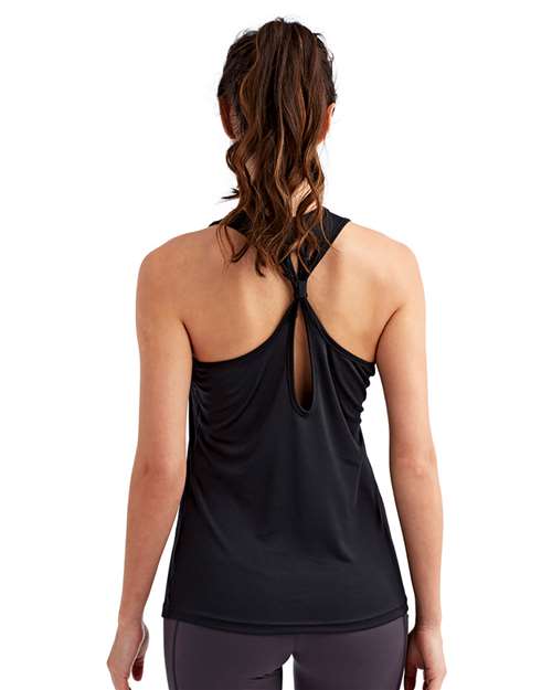 TriDri TD042 Women's Knot Back Venus Tank - Black - model back
