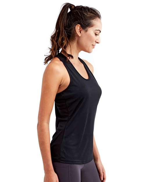 TriDri TD042 Women's Knot Back Venus Tank - Black - model side