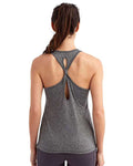 TriDri TD042 Women's Knot Back Venus Tank - Black Melange - model back