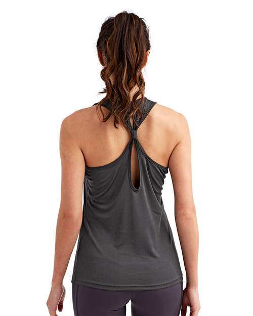 TriDri TD042 Women's Knot Back Venus Tank - Charcoal - model back