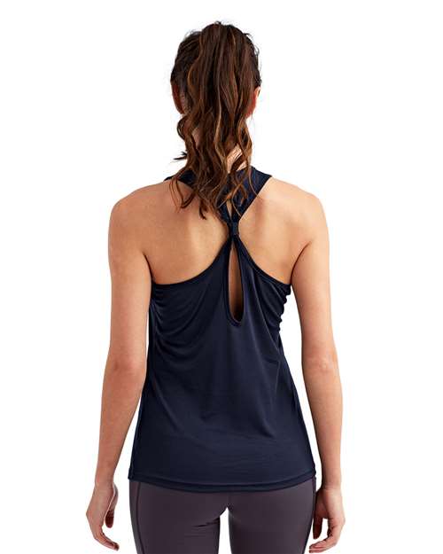 TriDri TD042 Women's Knot Back Venus Tank - French Navy - model back