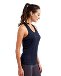 TriDri TD042 Women's Knot Back Venus Tank - French Navy - model side