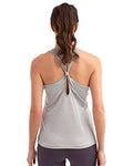 TriDri TD042 Women's Knot Back Venus Tank - Silver Melange - model back