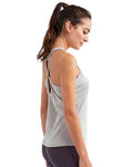 TriDri TD042 Women's Knot Back Venus Tank - Silver Melange - model side
