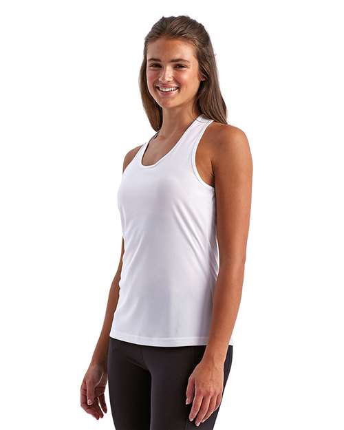 TriDri TD042 Women's Knot Back Venus Tank - White - model side