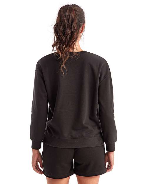 TriDri TD600 Women's Billie Side-Zip Crewneck Sweatshirt - Black - model back