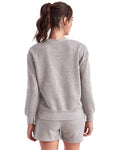 TriDri TD600 Women's Billie Side-Zip Crewneck Sweatshirt - Heather Grey - model back