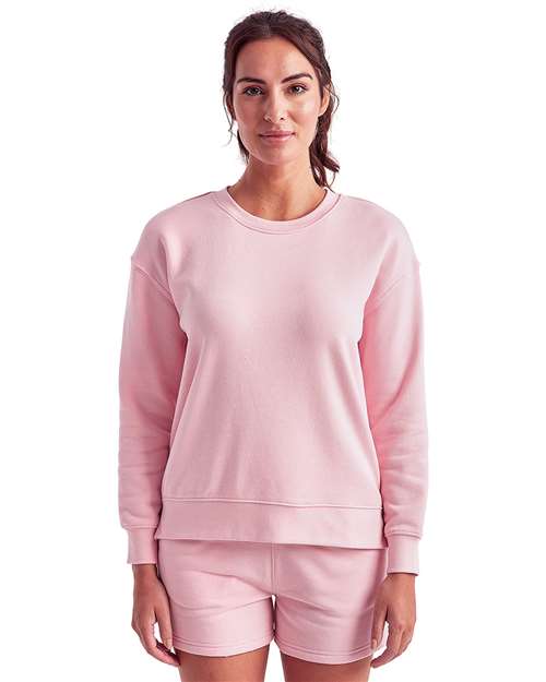 TriDri TD600 Women's Billie Side-Zip Crewneck Sweatshirt - Light Pink - model front
