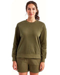 TriDri TD600 Women's Billie Side-Zip Crewneck Sweatshirt - Olive - model front