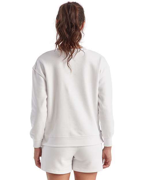 TriDri TD600 Women's Billie Side-Zip Crewneck Sweatshirt - White - model back