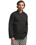 Artisan Collection by Reprime RP665 Unisex Ten Studded Front Chef Coat - Black - model front