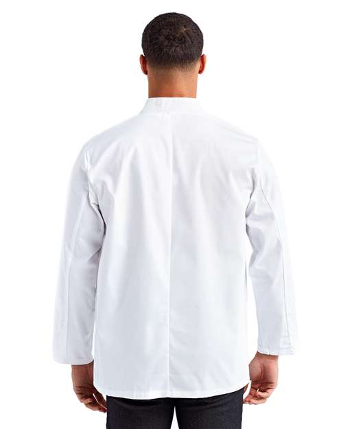 Artisan Collection by Reprime RP665 Unisex Ten Studded Front Chef Coat - White - model back