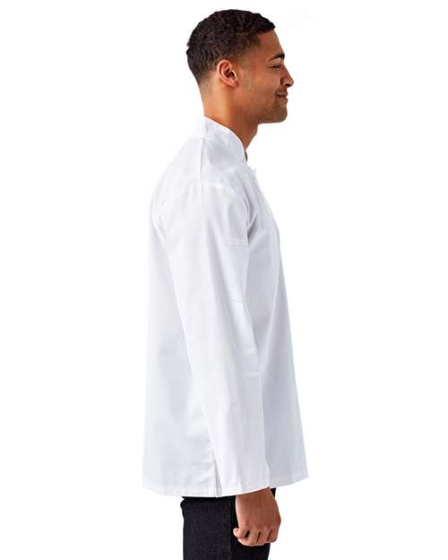 Artisan Collection by Reprime RP665 Unisex Ten Studded Front Chef Coat - White - model side