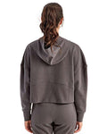 TriDri TD077 Women's Alice Half-Zip Hooded Sweatshirt - Charcoal - model back