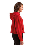 TriDri TD077 Women's Alice Half-Zip Hooded Sweatshirt - Fire Red - model side