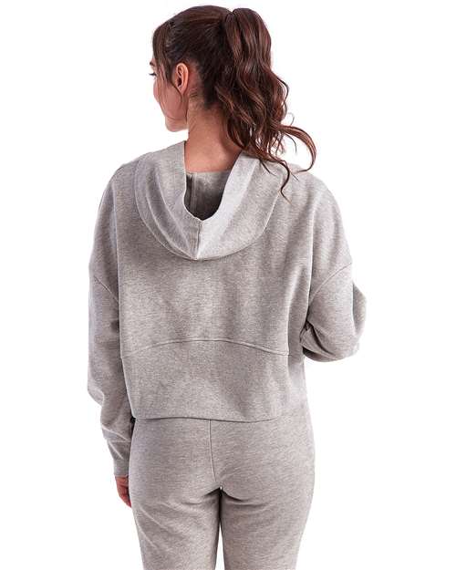 TriDri TD077 Women's Alice Half-Zip Hooded Sweatshirt - Heather Grey - model back
