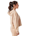 TriDri TD077 Women's Alice Half-Zip Hooded Sweatshirt - Nude - model side