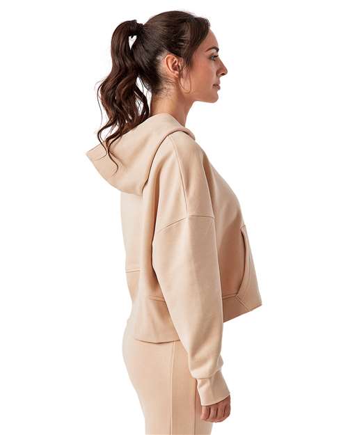TriDri TD077 Women's Alice Half-Zip Hooded Sweatshirt - Nude - model side