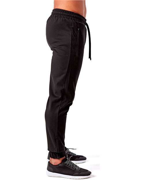 TriDri TD449 Men's Spun Dyed Joggers - Black - model side